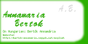 annamaria bertok business card