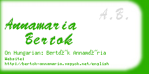 annamaria bertok business card